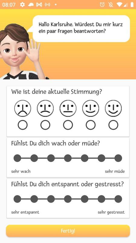 Die SmartFamily-App fragt auch nach dem allgemeinen Befinden – und bietet Infos rund um Bewegung und Ernährung. (Abbildung: SmartAct)