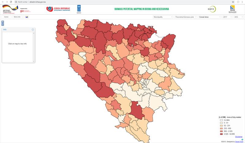 GIS-Karte: Interaktiver Web-Atlas zur Visualisierung von Biomassepotenzialen in Bosnien und Herzegowina Interaktiver Web-Atlas zur Visualisierung von Biomassepotenzialen in Bosnien und Herzegowina