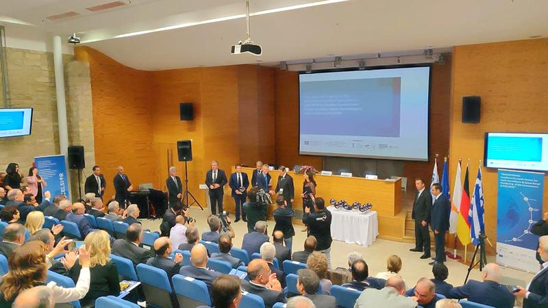 Opening ceremony of the ERATOSTHENES Centre of Excellence (ECoE) at the Cyprus University of Technology in Limassol with the President of the Republic of Cyprus, Nikos Anastasiadis (2nd from right). 