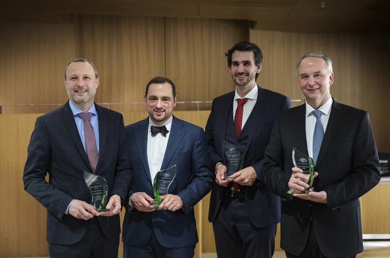 Preisträger Patrick Jahn, Matthias Gräser, Franz Pfister und Steffen Fleßa