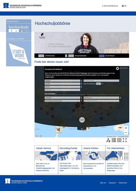 Mit der Hochschuljobbörse hat die TH Nürnberg bereits Erfahrungen im Bereich einer Onlineplattform für Stellenangebote.