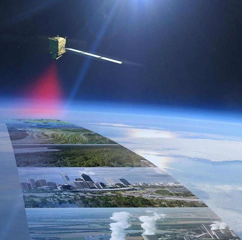 Schematische Darstellung des Messkonzeptes von CarbonSat, nun CO2M. 