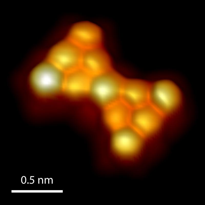 3D-rendered high-resolution scanning tunneling micrograph of Clar’s goblet.