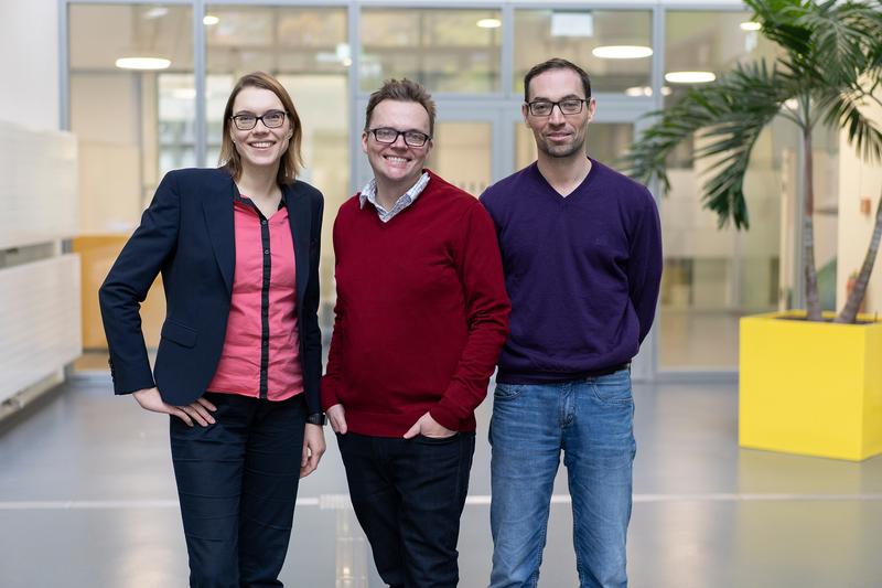 Kristina Tschulik, Tobias Vöpel und Nicolas Plumeré (von links) gehören zum Projektteam.