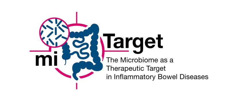 Logo der DFG-Forschungsgruppe „miTarget: Das Mikrobiom als therapeutisches Target bei chronisch entzündlichen Darmerkrankungen“.