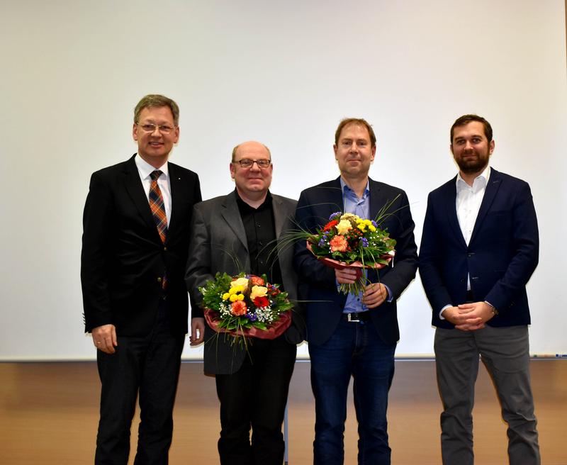 Das neue Präsidium: Präsident Prof. Dr. Gundolf Baier, Vizepräsident Prof. Dr. Thomas Seul, Vizepräsident Prof. Dr. Uwe Hettler und Kanzler Dr. Wolfgang Ramsteck (v.l.)