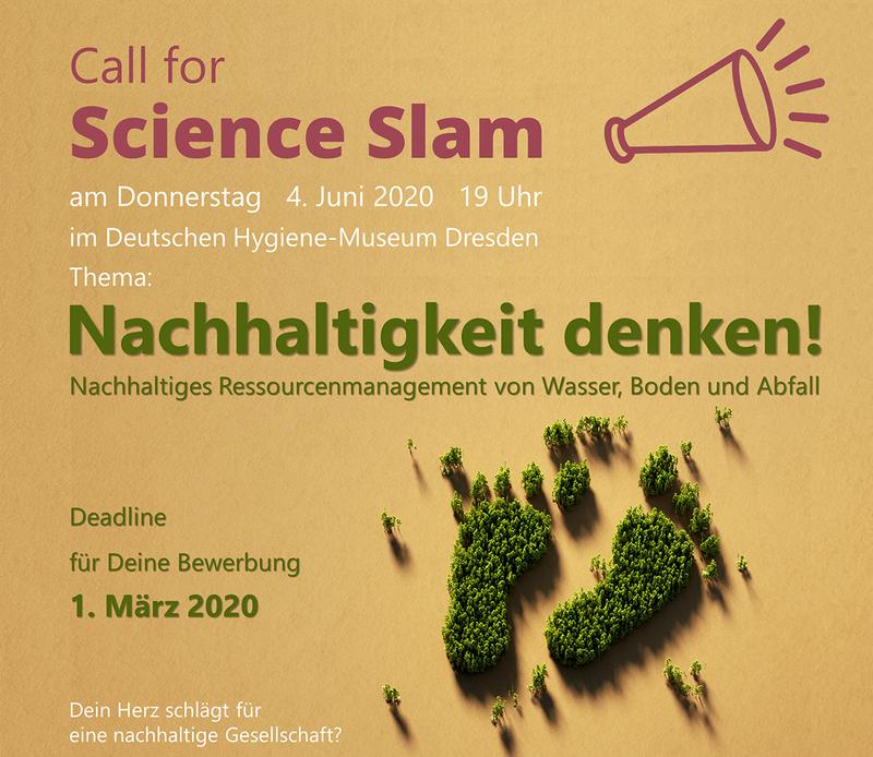 Aufruf Science Slam "Nachhaltigkeit denken!"