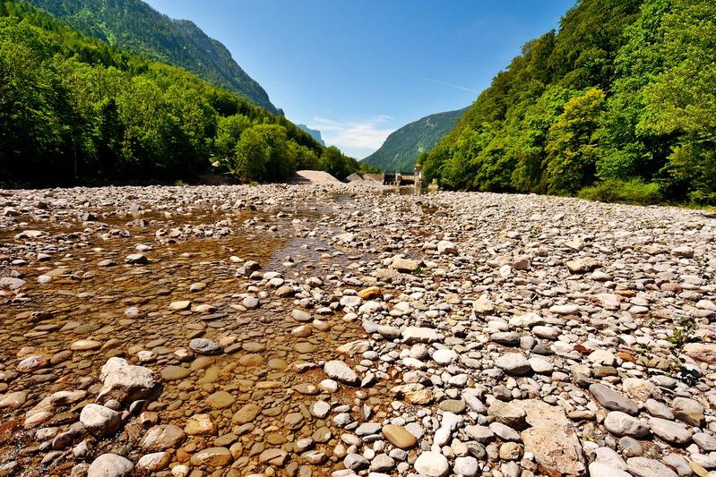 In Hitzesommern tritt das Paradox auf, dass Bäche kaum Wasser führen, die Vegetation in höheren Lagen jedoch üppig grün ist.