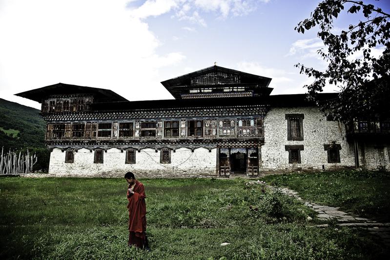 Wangduechhhoeling Palace (Bhutan), Nordfassade mit ursprünglichem Eingang