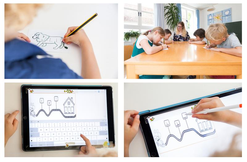 Für die Studie haben die Vorschulkinder verschiedene Schreibwerkzeuge benutzt: Papier & Bleistift, die virtuelle Tastatur eines Tablet-Computers oder einen digitalen Pen