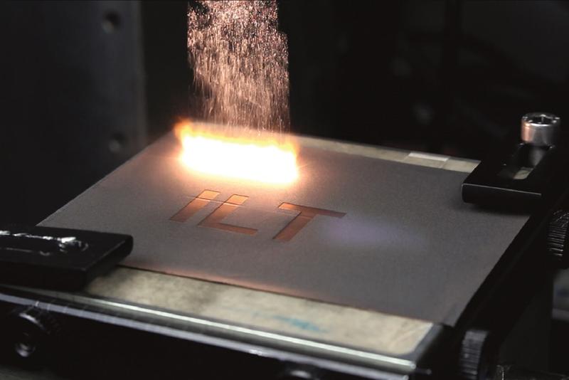 Structuring of electrodes: Removal of the active material on a copper foil.