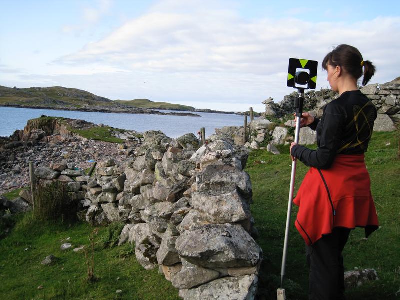Natascha Mehler surveying the German Trading site at Gunnister Voe, Northmavine, Shetland used around 1600. 