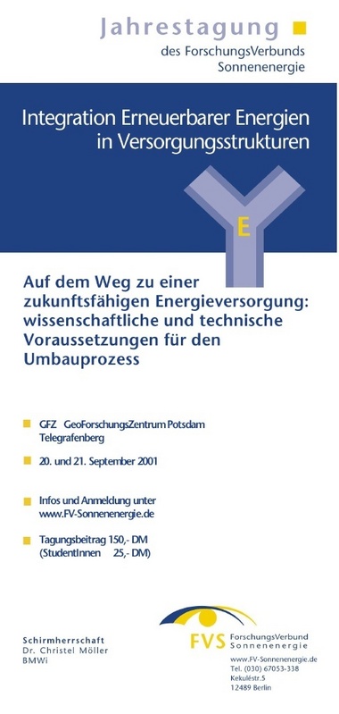Plakat zur Jahrestagung 2001 des ForschungsVerbunds Sonnenenergie (FVS)