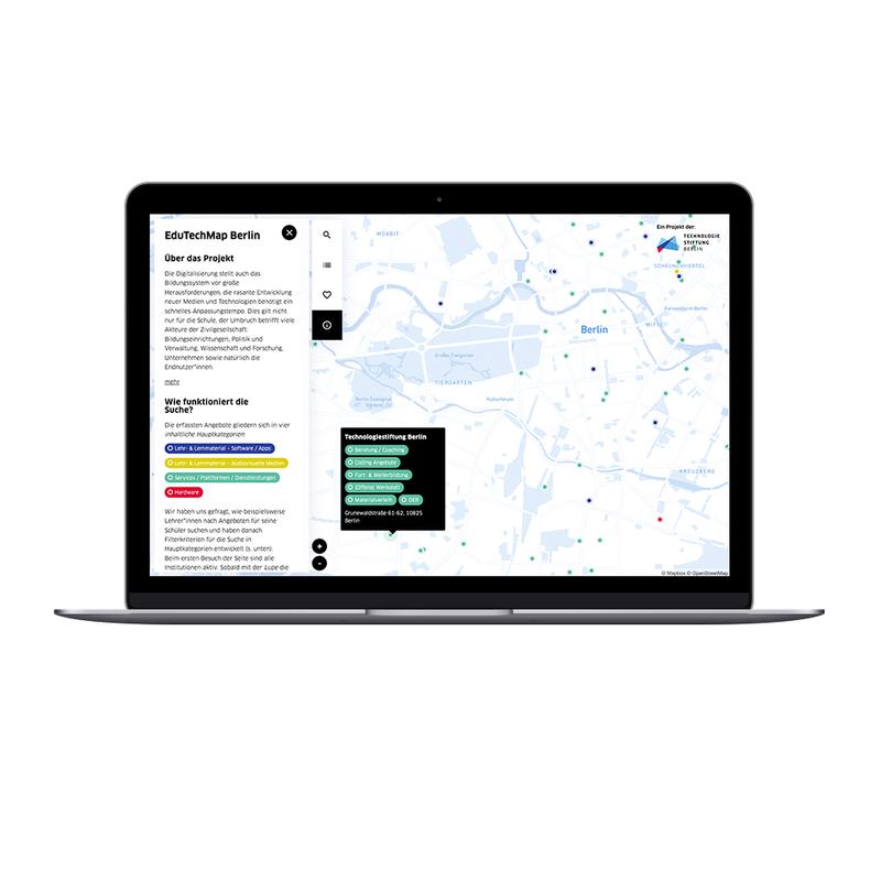 Auf der EduTechMap kann man aktuell 130 digitale Bildungsangebote recherchieren.