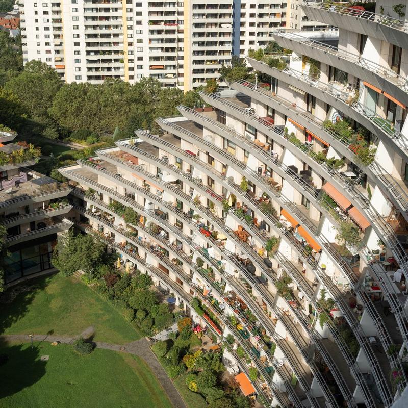 Das Wohnquartier Sonnenring in Frankfurt-Sachsenhausen.