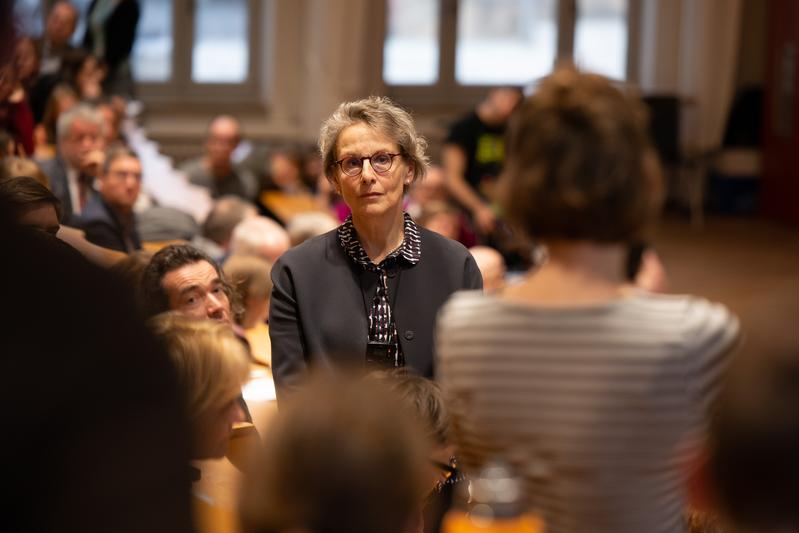 Die neu gewählte Rektorin, Professorin Ursula M. Staudinger, im Rahmen ihrer Vorstellung vor den Universitätsangehörigen am 12. März 2020