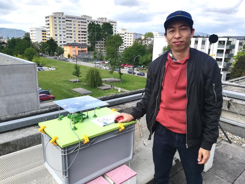 Nam Cao is responsible for the hardware of the pollen sensor prototype. The PhD student is working on this topic as part of his DIssertation at the Institute of Technical Informatics at TU Graz. 