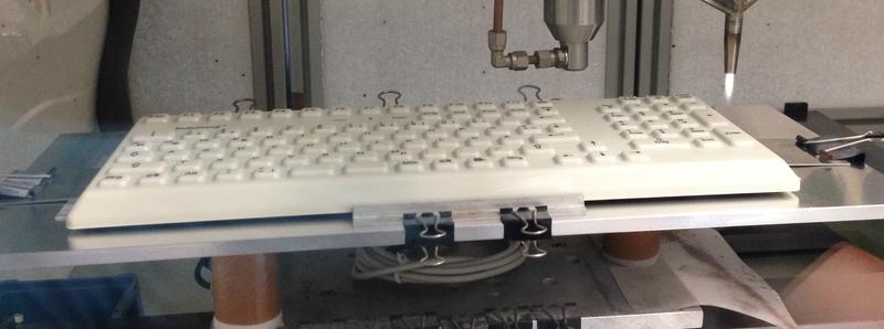 Abbildung 2: Eine Tastatur für den medizinischen Gebrauch, beschichtet mit einer Zinkoxidhaltigen Wirkstoffschicht