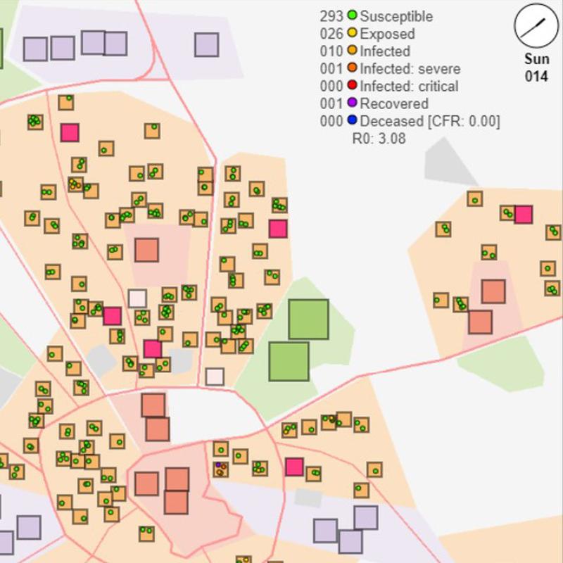 In einer virtuellen Modellstadt der Universität Hohenheim in Stuttgart kann der Nutzer Gesundheitspolitik selbst gestalten und beobachten, wie die Maßnahmen wirken