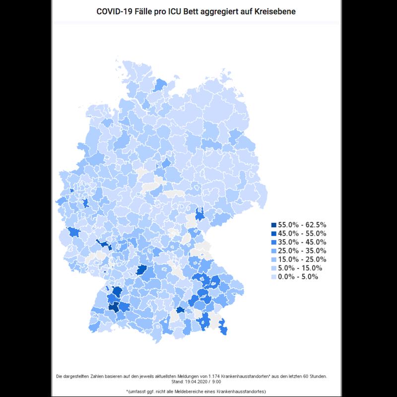 Kartenansicht des DIVI Intensivregisters