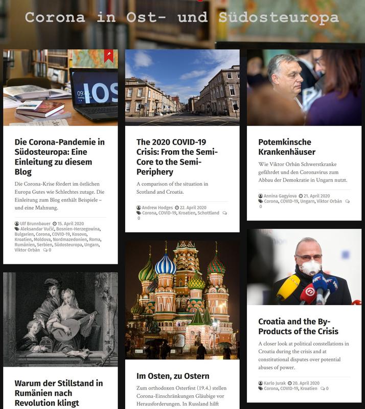 Screenshot des neuen Blogs zu Corona in Ost- und Südosteuropa.