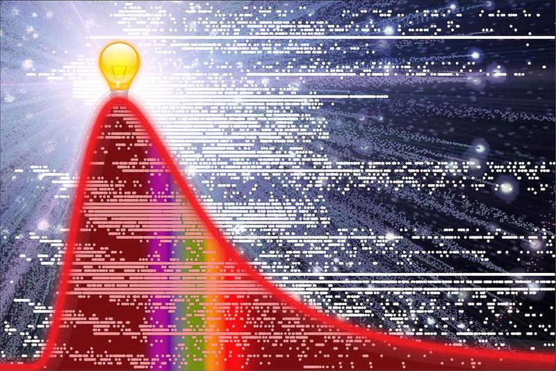 Resembling the spectrum of a light bulb at 9,000 K (8727 °C / 15740 °F), the distribution of all known spectral lines may yield insights into the early universe.