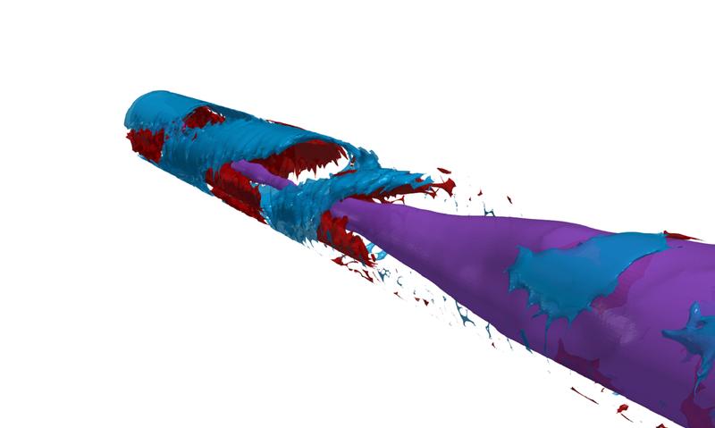 Three-dimensional reconstruction of helical instability.