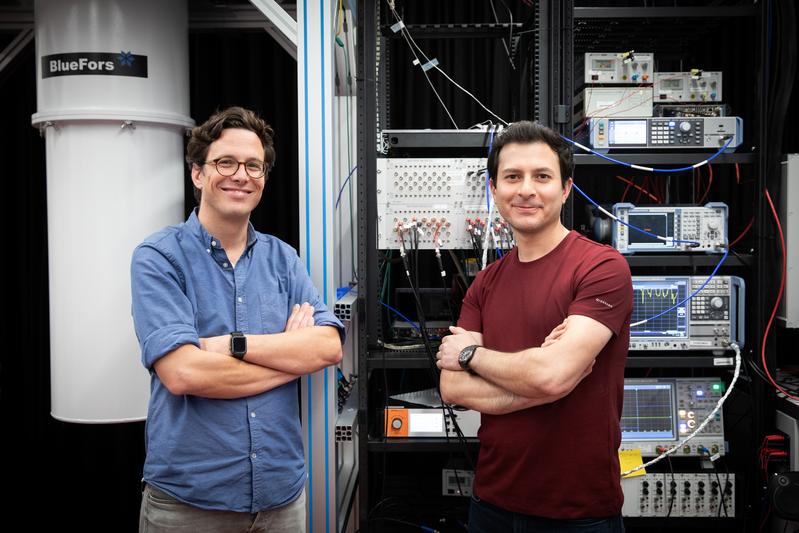 IST Austria Physicists - Shabir Barzanjeh (lead author) and Johannes Fink (Group leader and co-author).
