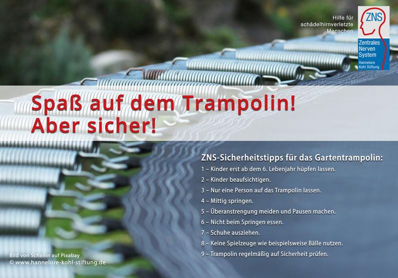 Infografik "ZNS-Sicherheitstipps für das Gartentrampolin"