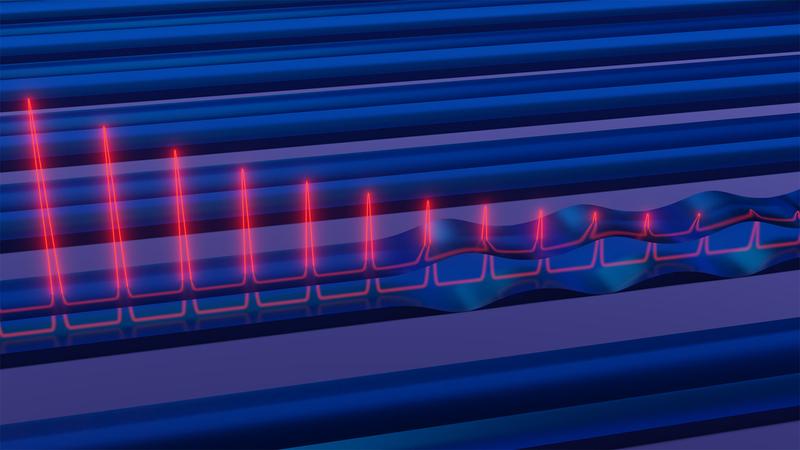 Symbol image: Light pulses refresh acoustic waves