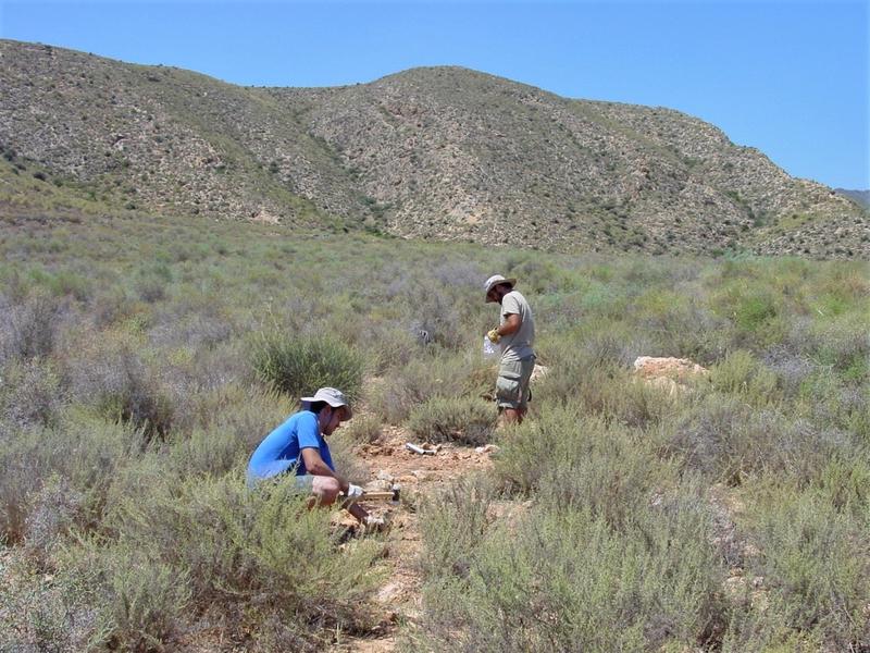 Researchers taking soil samples in Spain. Drylands are among the ecosystems with the highest proportions of soil-borne plant pathogens today.