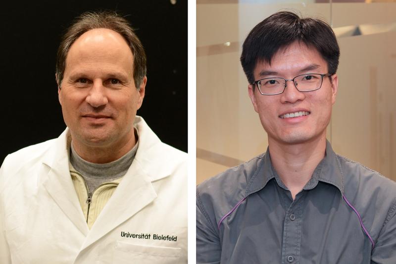 Der Physiker Prof. Dr. Thomas Huser (li.) und der Informatiker Prof. Dr. Kenneth K.Y. Wong leiteten das Projekt, in dem das Mikroskop entwickelt wurde.