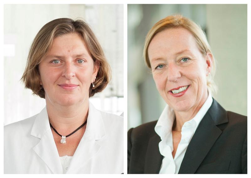 Professorin Dr. Konstanze Döhner (r.) und Privatdozentin Dr. Beate Grüner (l.) untersuchen am Universitätsklinikum Ulm, ob Ruxolitinib zur Behandlung von Covid-19 eingesetzt werden kann.
