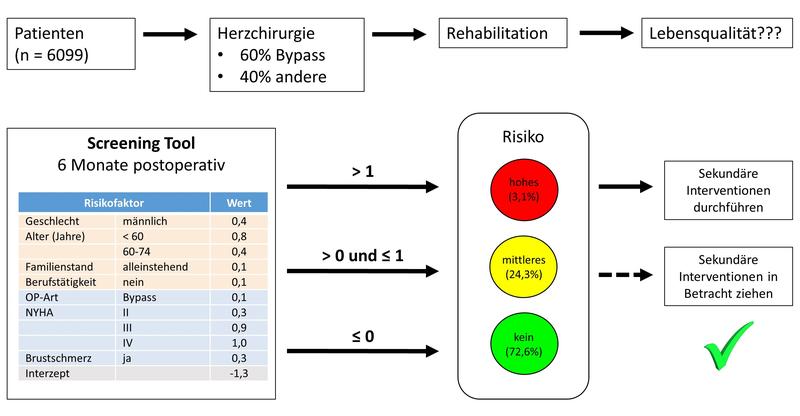 Schematische Darstellung des Screening Tool, welches nach weiterer Prüfung im klinischen Alltag zum Einsatz kommen könnte.