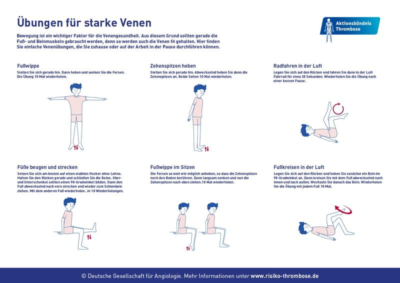 Einfache Gymnastikübungen stärken die Venen