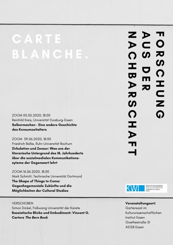 Plakat Vortragsreihe Carte Blanche