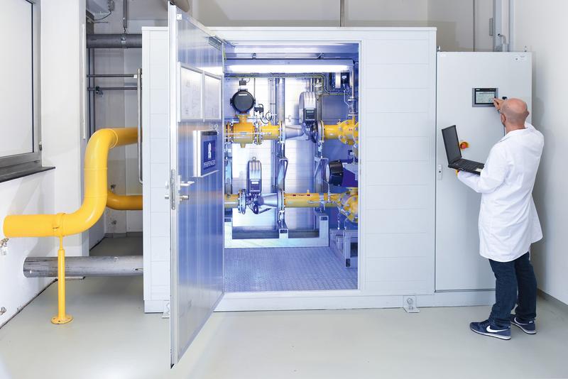 Testanlage zur Einspeisung von Wasserstoff ins Erdgasnetz beim Fraunhofer ISE