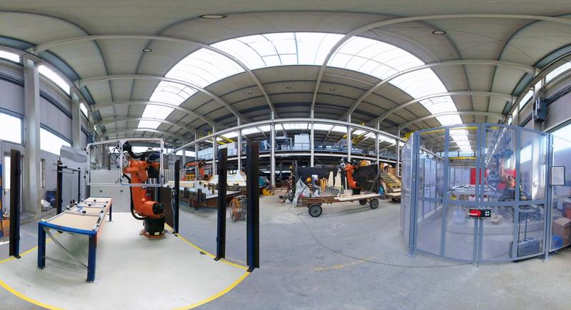 An der HTWK Leipzig entsteht seit 2019 eine Modellfabrik für die vollautomatisierte Fertigung von Bauteilen aus Carbonbeton. Das Projekt wird vom Bund gefördert.