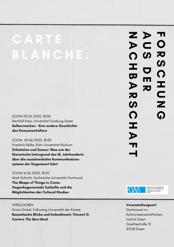 Plakat Vortragsreihe "Carte Blanche"