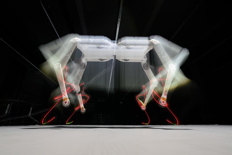 Der vierbeinige Roboter Solo 8 springt aus einer Höhe von 24 cm auf 65 cm hoch