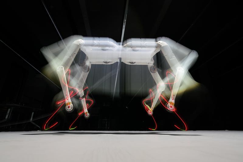 Quadruped robot “Solo 8” jumps up 65 cm from a standing height of 24 cm