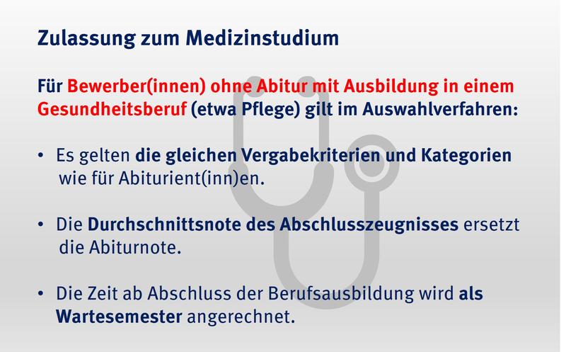 Medizinstudium ohne Abitur