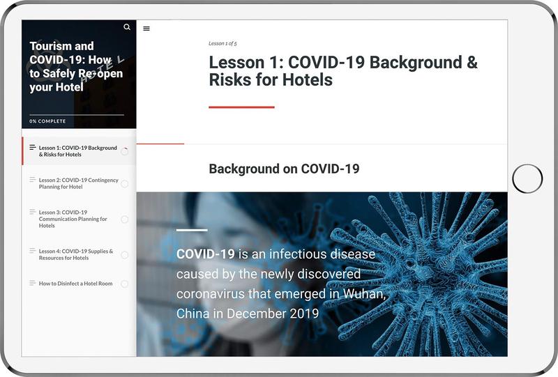 Ein E-Learning-Modul zur Schulung von Mitarbeiterinnen und Mitarbeitern gehört zum Angebot von COVID-READY. (Abbildung:Hotel Resilient) 