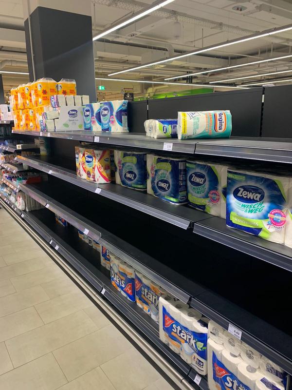 A familiar sight during the coronavirus pandemic. There have been frequent shortages of toiletry products during the crisis.