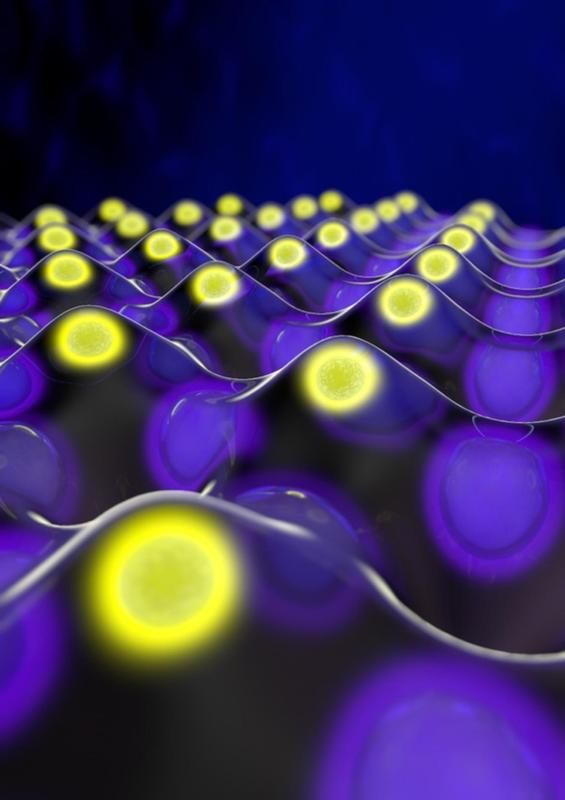 Elektronenverteilung im Inneren eines Kalziumfluorid-Kristalls