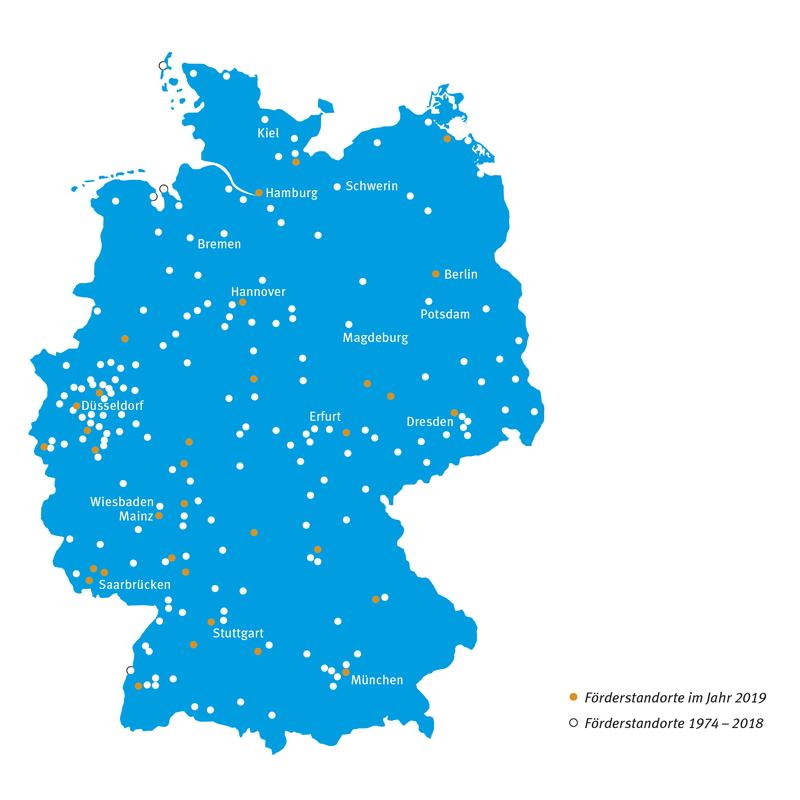 Förderstandorte der Deutschen Krebshilfe 2019