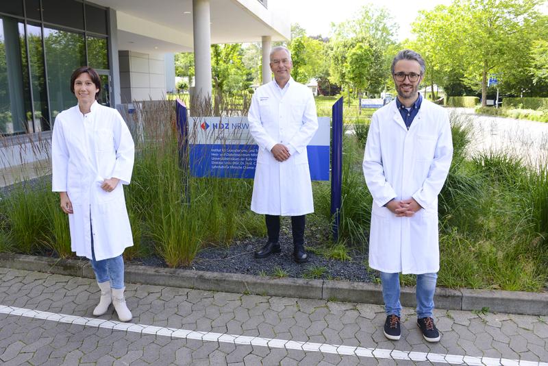 Prof. Dr. Cornelius Knabbe (Mitte), PD Dr. rer. nat. Tanja Vollmer und Dr. rer. nat. Bastian Fischer, Institut für Laboratoriums- und Transfusionsmedizin am HDZ NRW, Bad Oeynhausen
