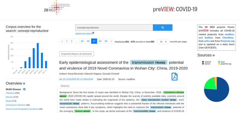 COVID-19 Preprint Viewer von ZB MED