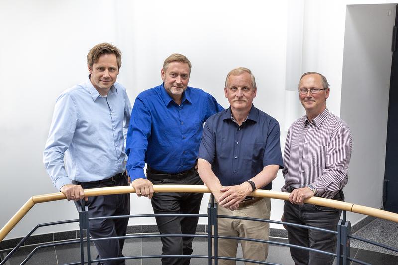 Vorstand des Leibniz-Instituts für Plasmaforschung und Technologie (INP): Jens Berger, Prof. Dr. Klaus-Dieter Weltmann, Prof. Dr. Thomas von Woedtke, Prof. Dr. Dirk Uhrlandt (v.l.n.r.)