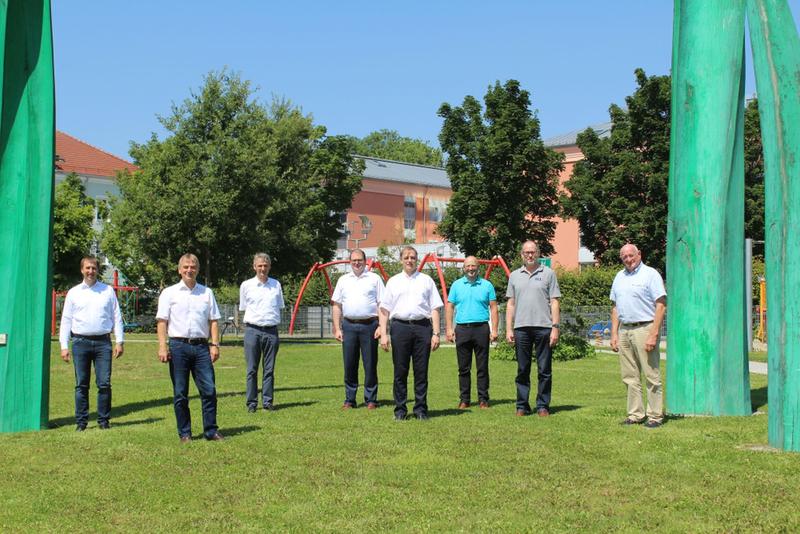 Trafen sich um weitere Schritte des EVTZ zu besprechen: Bürgermeister W. Beißmann, Campusleiter Prof. Dr. H. Kunhardt, Dekan Prof. Dr. G. C. Steckenbauer, Landrat M.Fahmüller, D. Peters von der Europäischen Kommission, Euregio Geschäftsführer K. Sammer